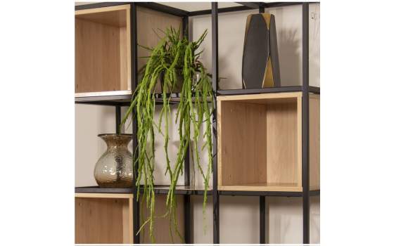 Estanteria Forja y Madera Cubos Serie Datros
