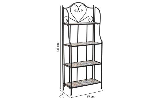 Estanteria Forja y Mosaico 4 Estantes Serie Abeck