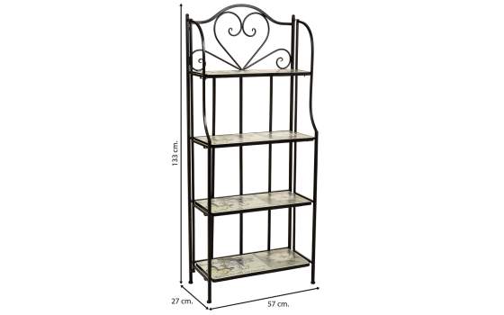 Estanteria Forja y Serigrafia con 4 Estantes Serie Abeck