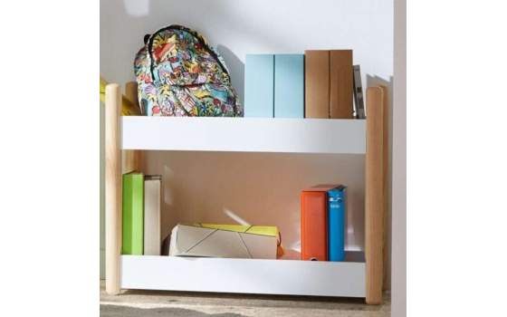 Estanteria Juvenil 2 Baldas Baja acabado bicolor Serie Toudou