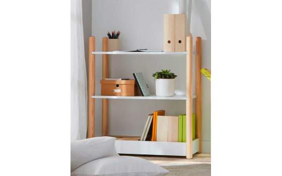 Estanteria Juvenil 3 Baldas acabado bicolor Serie Toudou