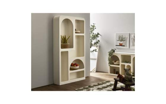 Estanteria Libreria 6 Huecos Blanco Estilo Modernista Aciska