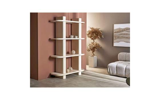 Estanteria Libreria Diseño Actual Color Crema Serie Avio
