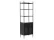 Estanteria Libreria Metal Negro 2 Puertas Serie Aubert