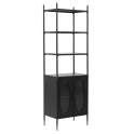 Estanteria Libreria Metal Negro 2 Puertas Serie Aubert