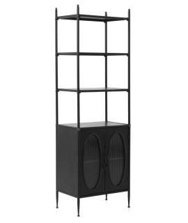 Estanteria Libreria Metal Negro 2 Puertas Serie Aubert