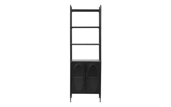 Estanteria Libreria Metal Negro 2 Puertas Serie Aubert