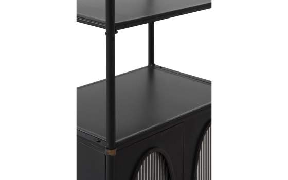 Estanteria Libreria Metal Negro 2 Puertas Serie Aubert