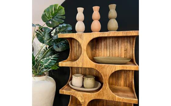 Estanteria Libreria  Moderna Madera Mango Serie Abilla