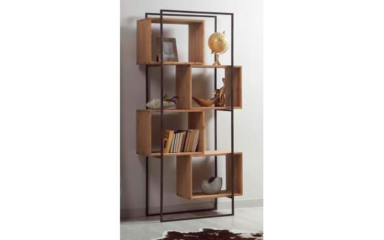 Estantería Madera Forja Actual Industrial Serie Brais
