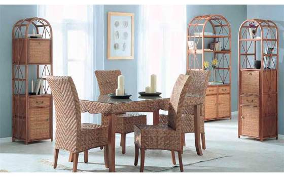 Estanteria Mimbre Mueble Bar Alto