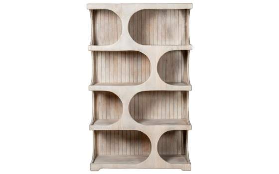 Estanteria Moderna Madera Mango Blanco Decape Abilla