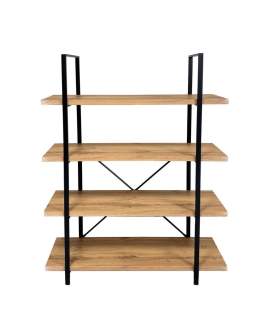 Estanteria Rustica Industrial Madera y Metal Negro Serie Amodias