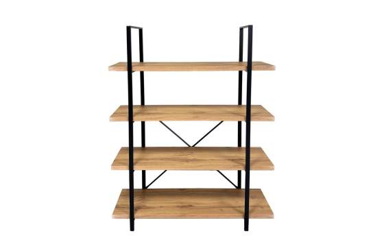 Estanteria Rustica Industrial Madera y Metal Negro Serie Amodias