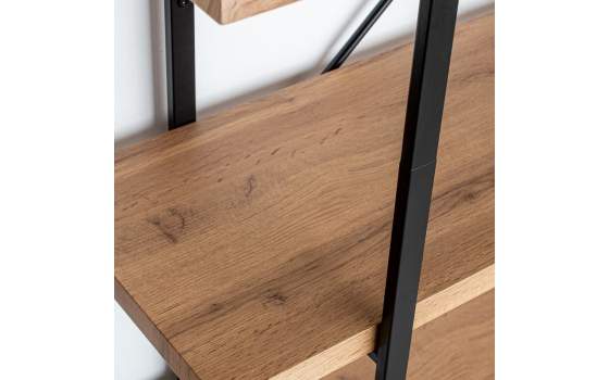 Estanteria Rustica Industrial Madera y Metal Negro Serie Amodias