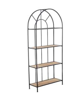Estanteria Tubo de Acero 4 Baldas Madera  Serie Asauk