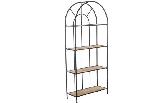 Estanteria Tubo de Acero 4 Baldas Madera  Serie Asauk