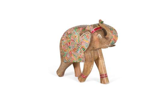 Figura Decorativa Elefante Madera Tallada Colores Atucha Figura Decorativa Elefante Madera Tallada Colores Atucha