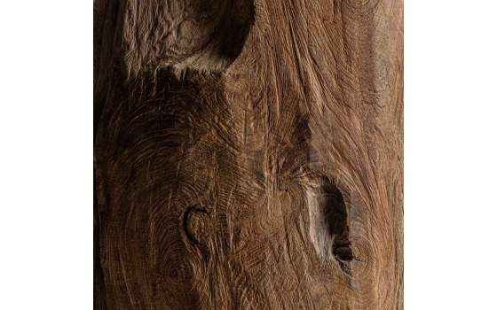Figura Madera Rustica Abstracta Cabeza Metal Serie Abstra