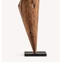 Figura Madera Rustica Abstracta Cabeza Metal Serie Abstra