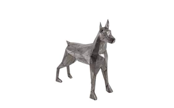 Figura Perro Metalico Color Acero Serie Animales Figura Perro Metalico Color Acero Serie Animales