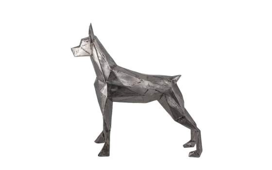 Figura Perro Metalico Color Acero Serie Animales Figura Perro Metalico Color Acero Serie Animales