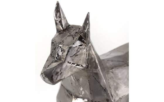 Figura Perro Metalico Color Acero Serie Animales Figura Perro Metalico Color Acero Serie Animales