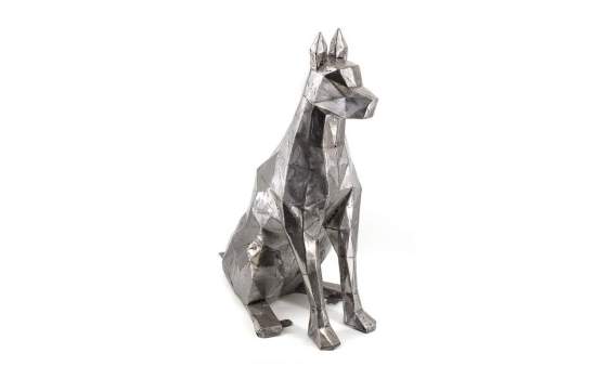 Figura Perro Sentado Metalico Serie Animales
