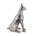 Figura Perro Sentado Metalico Serie Animales