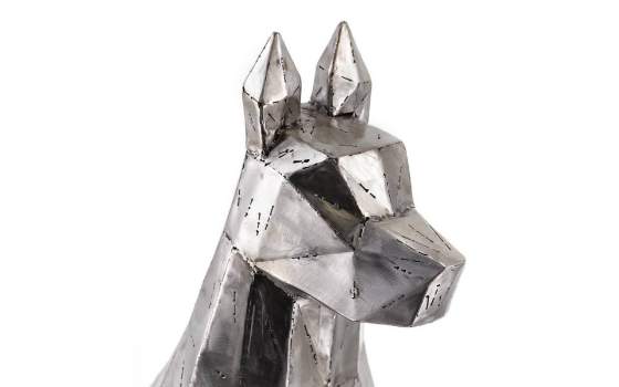 Figura Perro Sentado Metalico Serie Animales