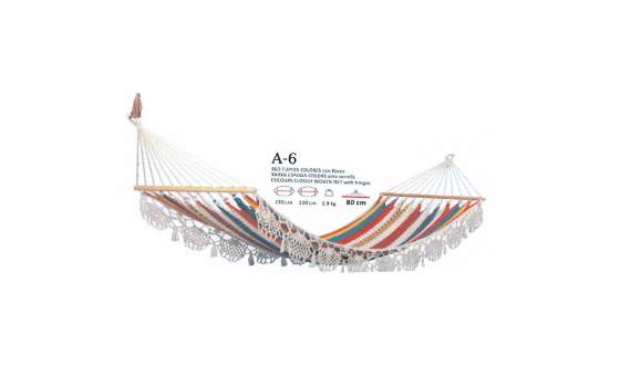 Hamaca Red Tupida Multicolor con Flecos