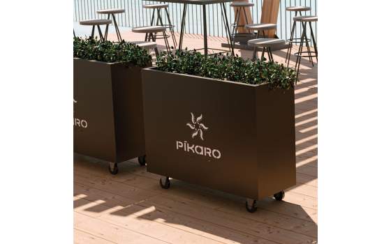 Jardinera Macetero Separador Metalico Para Hosteleria Pikaro