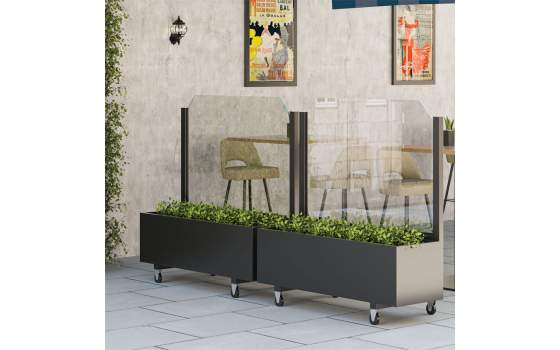 Jardinera Metalica con Cristal Separador Para Hosteleria Pikaro