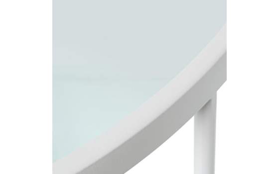 Juego 2 Mesas Auxiliares Metalicas en Blanco con Cristal Alaraz