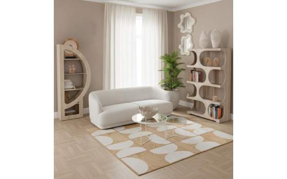 Juego 2 Mesas Auxiliares Metalicas en Blanco con Cristal Alaraz