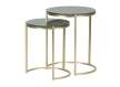 Juego 2 Mesas Nido Redondas Verde Oro Serie Aelsop