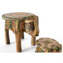 Juego 2 Mesas Orientales Diseño Elefantes Colores Alisant