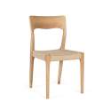 Juego 2 Sillas Madera Natural Asiento Cuerda Serie Asnara