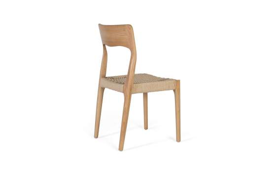 Juego 2 Sillas Madera Natural Asiento Cuerda Serie Asnara