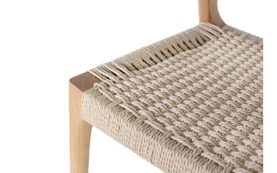 Juego 2 Sillas Madera Natural Asiento Cuerda Serie Asnara