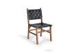 Juego 2 Sillas Madera y Tapizado Cuero Negro Serie Adevar
