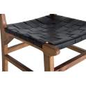 Juego 2 Sillas Madera y Tapizado Cuero Negro Serie Adevar