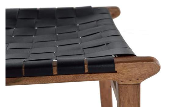 Juego 2 Sillas Madera y Tapizado Cuero Negro Serie Adevar