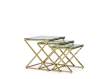 Juego 3 Mesa Nido Acero Inoxidable Oro Cristal Serie Acerlins