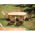 Juego de 1 Mesa Extensible y 6 Sillas Teca Armon