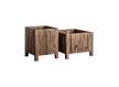 Juego de 2 Maceteros de Madera Rustica Reciclada Serie Samsun