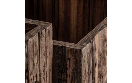 Juego de 2 Maceteros de Madera Rustica Reciclada Serie Samsun
