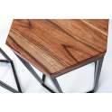 Juego de 2 Mesa Hexagonales Madera Acacia y Forja Arlankan