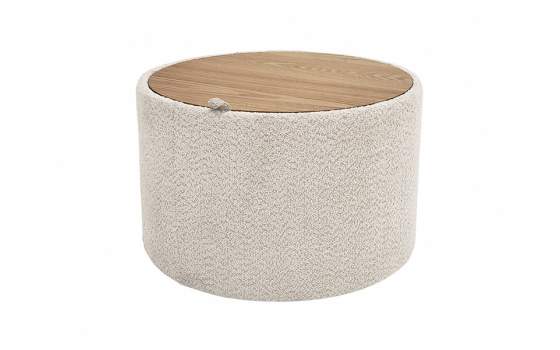 Juego de 2 Mesas Centro Redondas Tapizadas Rizo  Adestis