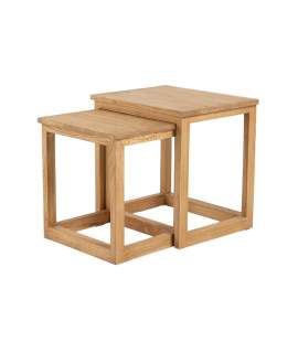 Juego de 2 Mesas Nido Rusticas Madera Mindi - Serie Apelby